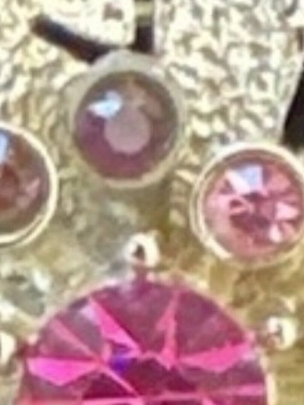 Vtg Sarah Coventry Flower Pin Brooch Silver Tone Textured Pink Rhinestones EUC‎
